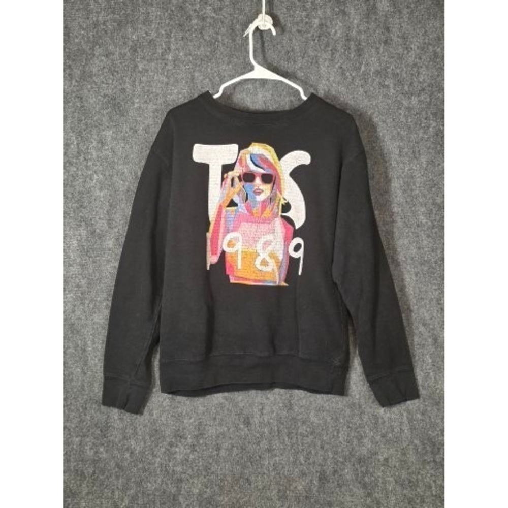 Taylor Swift 1989 Graphic‎ Sweatshirt Black Crewneck Womens Sz M Smart Blanks
